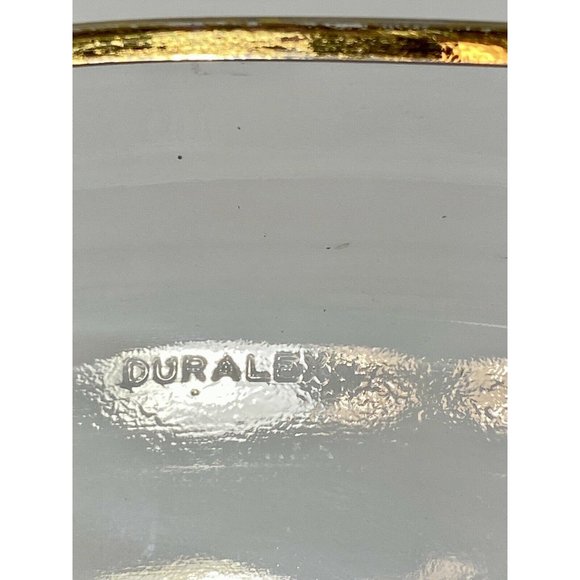 Vintage Duralex Floral Serving Plate w/Gold Rim Signed Audrey Made in France - Picture 3 of 8